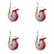 Service Caster 5 Inch 316SS Red Polyurethane Wheel Swivel 1/2 Inch Stem Caster Set Lock Brake SS316TSTTL20S514-PPUB-RED-121315-4 - alternate 1